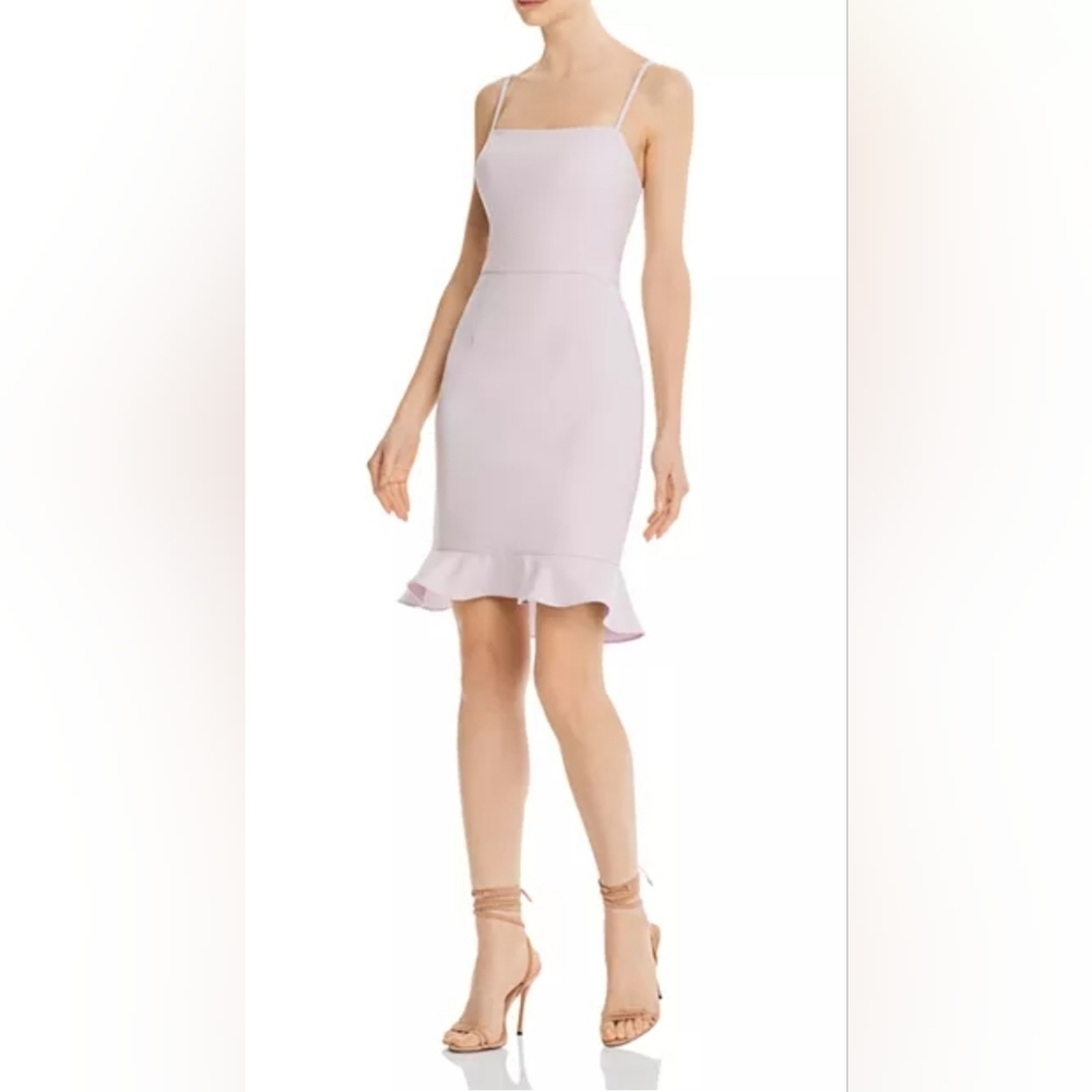 French Connection Lavender Whisper Sweetheart Ruffle Hem Sheat Dress Size 8